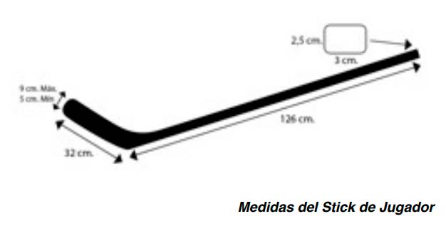 medidas del stick de jugador Hockey linea