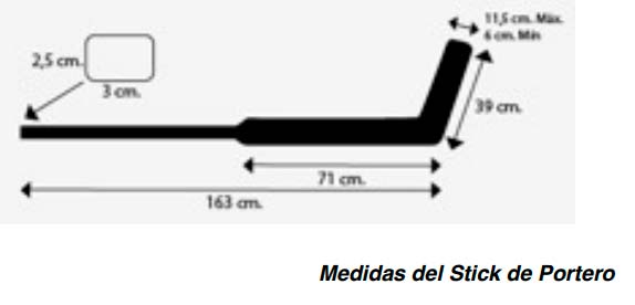dimensiones del stick de portero Hockey línea