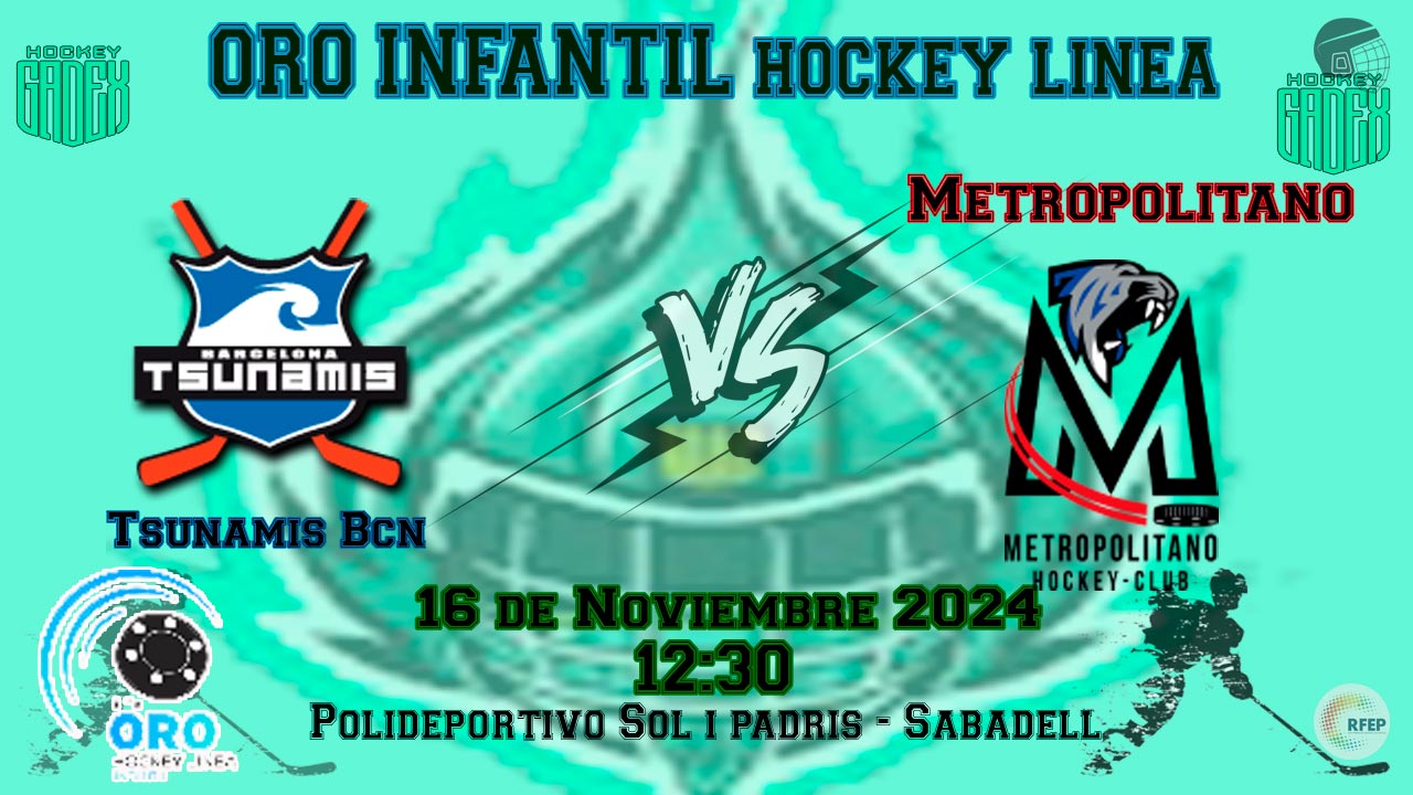 partido hockey línea Tsunamis Barcelona VS Metropolitano Zorroza
